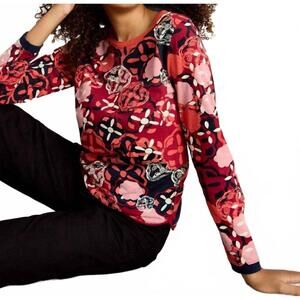 NEW WHITE STUFF clara long sleeve tee in red